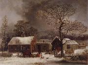 George Henry Durrie Winter Scene in New Haven,Connecticut France oil painting artist